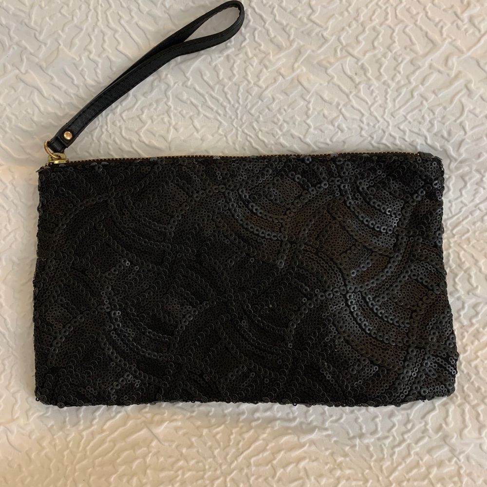The Limited Black Sequin Wristlet.